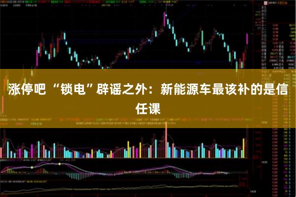 涨停吧 “锁电”辟谣之外：新能源车最该补的是信任课